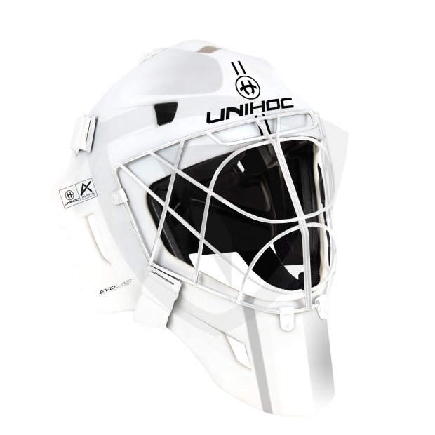Unihoc Alpha Prime EvoLab Goalie Mask 12549 GOALIE MASK UNIHOC ALPHA PRIME EVOLAB WHITE