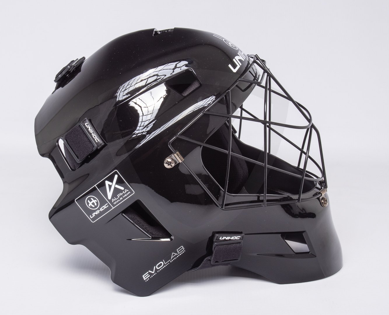 Unihoc Alpha Prime EvoLab Black Goalie Mask