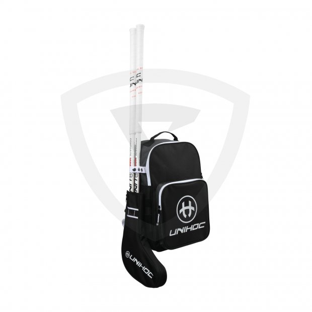Unihoc Tactic batoh na florbalku 14063 Backpack TACTIC (with stick holder) black-white
