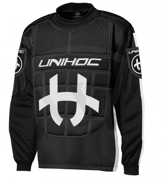 Unihoc Shield Black-White JR. brankářský dres 22059 Goalie sweater SHIELD black_white