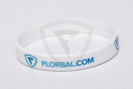 Florbal.com White silikónový náramok